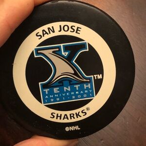San Jose sharks official game puck 10th annever